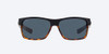 Front View of Costa Del Mar Half Moon Unisex Sunglass Black Tortoise/Polarized Gray 580P 60 mm