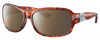 Profile View of Costa Del Mar Inlet Designer Polarized Sunglasses with Custom Cut Amber Brown Lenses in Amber Brown Tortoise Havana Silver Ladies Oval Full Rim Acetate 58 mm