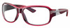 Profile View of Costa Del Mar Inlet Designer Blue Light Blocking Eyeglasses in Pink Pomegranate Crystal Fade Silver Ladies Oval Full Rim Acetate 58 mm