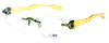 I Wear America Designer Rimless Eyewear Made in the USA "Freedom 1" in Olive Oil :: Custom Left & Right Lens