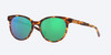 Profile View of Costa Del Mar Isla Women's Sunglasses Tortoise/Polarized Green Mirror 580G 54 mm