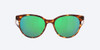 Front View of Costa Del Mar Isla Women's Sunglasses Tortoise/Polarized Green Mirror 580G 54 mm