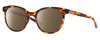 Profile View of Costa Del Mar Isla Designer Polarized Sunglasses with Custom Cut Amber Brown Lenses in Shiny Amber Brown Tortoise Havana Gold Ladies Panthos Full Rim Acetate 54 mm