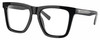 Profile View of Costa Del Mar Keramas Designer Progressive Lens Prescription Rx Eyeglasses in Shiny Black Silver Unisex Square Full Rim Acetate 54 mm