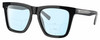 Profile View of Costa Del Mar Keramas Designer Progressive Lens Blue Light Blocking Eyeglasses in Shiny Black Silver Unisex Square Full Rim Acetate 54 mm