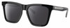 Profile View of Costa Del Mar Keramas Designer Polarized Sunglasses with Custom Cut Smoke Grey Lenses in Shiny Black Silver Unisex Square Full Rim Acetate 54 mm