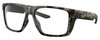 Profile View of Costa Del Mar Lido Designer Blue Light Blocking Eyeglasses in Matte Gray Brown Clear Crystal Wetlands Unisex Square Full Rim Acetate 57 mm