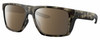 Profile View of Costa Del Mar Lido Designer Polarized Sunglasses with Custom Cut Amber Brown Lenses in Matte Gray Brown Clear Crystal Wetlands Unisex Square Full Rim Acetate 57 mm
