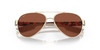 Close Up View of Costa Del Mar Loreto Women Pilot Sunglasses Rose Gold/Polarized Copper 580P 56mm