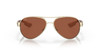 Front View of Costa Del Mar Loreto Women Pilot Sunglasses Rose Gold/Polarized Copper 580P 56mm