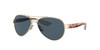 Close Up View of Costa Del Mar Loreto Women's Pilot Sunglasses Rose Gold/Polarized Gray 580P 56mm Alternate 1
