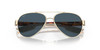 Close Up View of Costa Del Mar Loreto Women's Pilot Sunglasses Rose Gold/Polarized Gray 580P 56mm