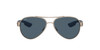 Side View of Costa Del Mar Loreto Womens Pilot Sunglasses Gold Pearl/Polarized Gray 580P 56mm Alternate 1