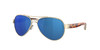 Close Up View of Costa Del Mar Loreto Womens Sunglasses Rose Gold/Polarized Blue Mirror 580P 56mm Alternate 1