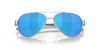 Close Up View of Costa Del Mar Loreto Women Sunglass Silver/Polarized Blue Mirror 580G Glass 56mm