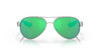 Front View of Costa Del Mar Loreto Women's Sunglasses Silver/Polarized Green Mirror 580G 56 mm