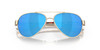 Close Up View of Costa Del Mar Loreto Womens Sunglasses Rose Gold/Polarized Blue Mirror 580G 56mm