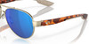 Top View of Costa Del Mar Loreto Womens Sunglasses Rose Gold/Polarized Blue Mirror 580G 56mm