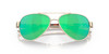 Close Up View of Costa Del Mar Loreto Sunglasses Rose Gold/Polarized Green Mirror 580G GLASS 56mm