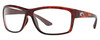 Profile View of Costa Del Mar Mag Bay Designer Blue Light Blocking Eyeglasses in Auburn Red Tortoise Havana Crystal Black Unisex Rectangular Full Rim Acetate 63 mm