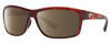 Profile View of Costa Del Mar Mag Bay Designer Polarized Sunglasses with Custom Cut Amber Brown Lenses in Auburn Red Tortoise Havana Crystal Black Unisex Rectangular Full Rim Acetate 63 mm