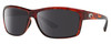 Profile View of Costa Del Mar Mag Bay Designer Polarized Sunglasses with Custom Cut Smoke Grey Lenses in Auburn Red Tortoise Havana Crystal Black Unisex Rectangular Full Rim Acetate 63 mm