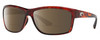 Profile View of Costa Del Mar Mag Bay Designer Polarized Reading Sunglasses with Custom Cut Powered Amber Brown Lenses in Auburn Red Tortoise Havana Crystal Black Unisex Rectangular Full Rim Acetate 63 mm