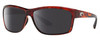 Profile View of Costa Del Mar Mag Bay Designer Polarized Reading Sunglasses with Custom Cut Powered Smoke Grey Lenses in Auburn Red Tortoise Havana Crystal Black Unisex Rectangular Full Rim Acetate 63 mm