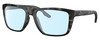 Profile View of Costa Del Mar Mainsail Designer Blue Light Blocking Eyeglasses in Matte Gray Tiger Shark Unisex Rectangular Full Rim Acetate 55 mm