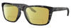Profile View of Costa Del Mar Mainsail Designer Polarized Reading Sunglasses with Custom Cut Powered Sun Flower Yellow Lenses in Matte Gray Tiger Shark Unisex Rectangular Full Rim Acetate 55 mm