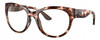 Profile View of Costa Del Mar Maya Designer Reading Eye Glasses in Shiny Coral Pink Red Tortoise Havana Ladies Cat Eye Full Rim Acetate 55 mm