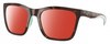 Profile View of Costa Del Mar Panga Designer Polarized Sunglasses with Custom Cut Red Mirror Lenses in Shiny Tortoise Havana White Seafoam Green Ladies Cat Eye Full Rim Acetate 56 mm