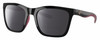 Profile View of Costa Del Mar Panga Designer Polarized Reading Sunglasses with Custom Cut Powered Smoke Grey Lenses in Shiny Black Fuchsia Purple Ladies Cat Eye Full Rim Acetate 56 mm