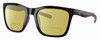Profile View of Costa Del Mar Panga Designer Polarized Reading Sunglasses with Custom Cut Powered Sun Flower Yellow Lenses in Shiny Black Fuchsia Purple Ladies Cat Eye Full Rim Acetate 56 mm