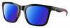 Profile View of Costa Del Mar Panga Designer Polarized Reading Sunglasses with Custom Cut Powered Blue Mirror Lenses in Shiny Black Fuchsia Purple Ladies Cat Eye Full Rim Acetate 56 mm