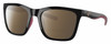 Profile View of Costa Del Mar Panga Designer Polarized Reading Sunglasses with Custom Cut Powered Amber Brown Lenses in Shiny Black Fuchsia Purple Ladies Cat Eye Full Rim Acetate 56 mm