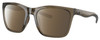 Profile View of Costa Del Mar Panga Designer Polarized Sunglasses with Custom Cut Amber Brown Lenses in Shiny Taupe Gray Brown Crystal Ladies Cat Eye Full Rim Acetate 56 mm