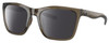 Profile View of Costa Del Mar Panga Designer Polarized Sunglasses with Custom Cut Smoke Grey Lenses in Shiny Taupe Gray Brown Crystal Ladies Cat Eye Full Rim Acetate 56 mm