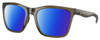 Profile View of Costa Del Mar Panga Designer Polarized Sunglasses with Custom Cut Blue Mirror Lenses in Shiny Taupe Gray Brown Crystal Ladies Cat Eye Full Rim Acetate 56 mm