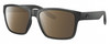 Profile View of Costa Del Mar Paunch Designer Polarized Sunglasses with Custom Cut Amber Brown Lenses in Matte Smoke Gray Crystal Unisex Square Full Rim Acetate 57 mm