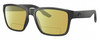 Profile View of Costa Del Mar Paunch Designer Polarized Reading Sunglasses with Custom Cut Powered Sun Flower Yellow Lenses in Matte Smoke Gray Crystal Unisex Square Full Rim Acetate 57 mm