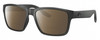 Profile View of Costa Del Mar Paunch Designer Polarized Reading Sunglasses with Custom Cut Powered Amber Brown Lenses in Matte Smoke Gray Crystal Unisex Square Full Rim Acetate 57 mm