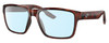 Profile View of Costa Del Mar Paunch Designer Blue Light Blocking Eyeglasses in Amber Brown Tortoise Havana Unisex Square Full Rim Acetate 57 mm