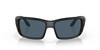 Front View of Costa Del Mar Permit Unisex Rectangle Sunglasses Black/Polarized Gray 580P 63 mm