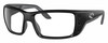 Profile View of Costa Del Mar Permit Designer Reading Eye Glasses in Matte Black Gray Unisex Rectangular Full Rim Acetate 63 mm