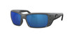 Close Up View of Costa Del Mar Permit Unisex Sunglass Matte Gray/Polarized Blue Mirror 580P 63 mm Alternate 1