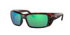 Close Up View of Costa Del Mar Permit Unisex Sunglasses Tortoise/Polarized Green Mirror 580G 63mm Alternate 1