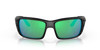 Front View of Costa Del Mar Permit Unisex Sunglasses in Black/Polarized Green Mirror 580G 63mm