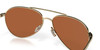 Profile View of Costa Del Mar Piper Unisex Pilot Sunglass Gold/Polarized Green Mirror 580P 58 mm Alternate 1