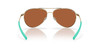 Front View of Costa Del Mar Piper Unisex Pilot Sunglass Gold/Polarized Green Mirror 580P 58 mm Alternate 1